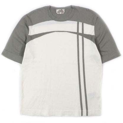 Hermes 23SS Cotton Cashmere H Motif Crew Neck Short Sleeves Short Sleeves Knit