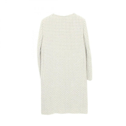 Chanel Check Tweed White Silk Coat — view 2