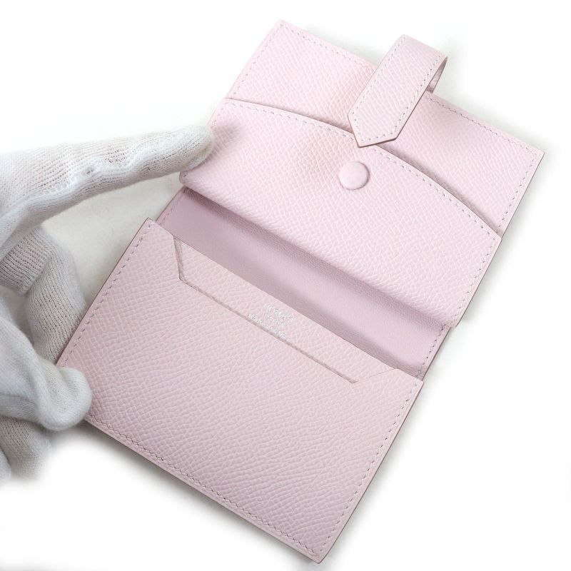 Hermes Bearn Mini Mauve Père Silver Hardware Vaux Epson Compact Wallet Bifold