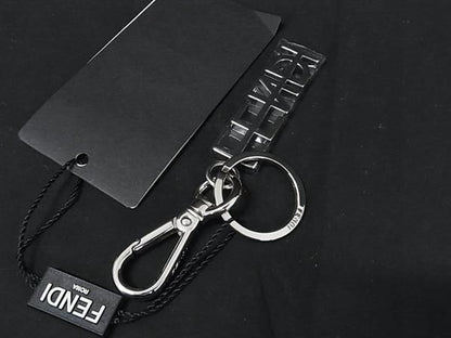 Fendi Key Holder Key Ring Bag Charm Women's Men's Silver Fr1701