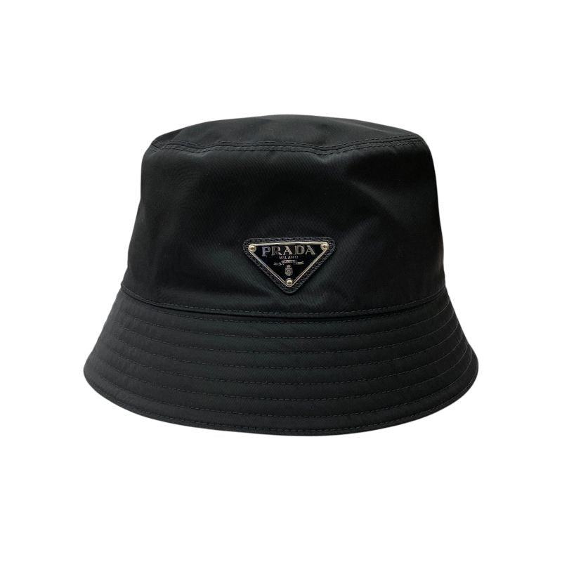 Prada Hat 2 Hc137 Bucket Nylon Triangle Logo Plate XL Em4900