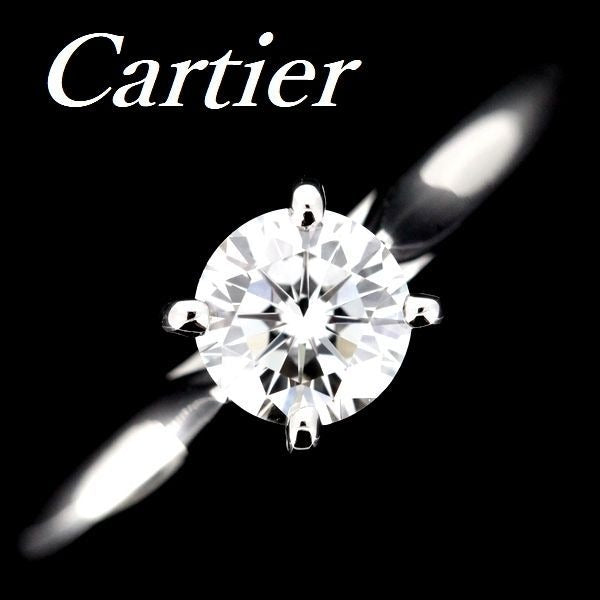 Cartier Solitaire 050 CT G-Vvs 1 Diamond Ring Pt950 48