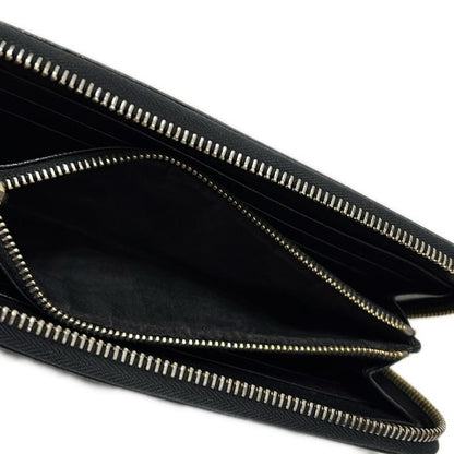 Prada Long Wallet - 1m0506 Black Round Zipper Leather
