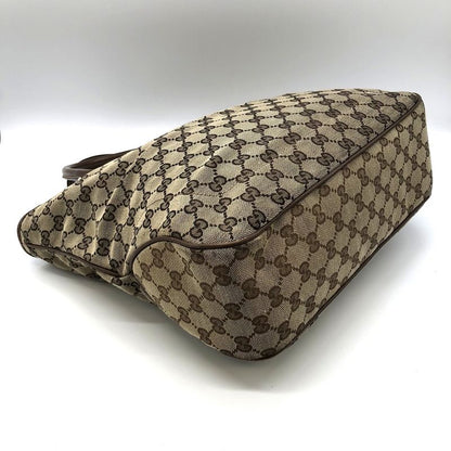 Gucci 145818 Tote Bag New Jackie GG Canvas Brown Beige Ladies Men Fashion