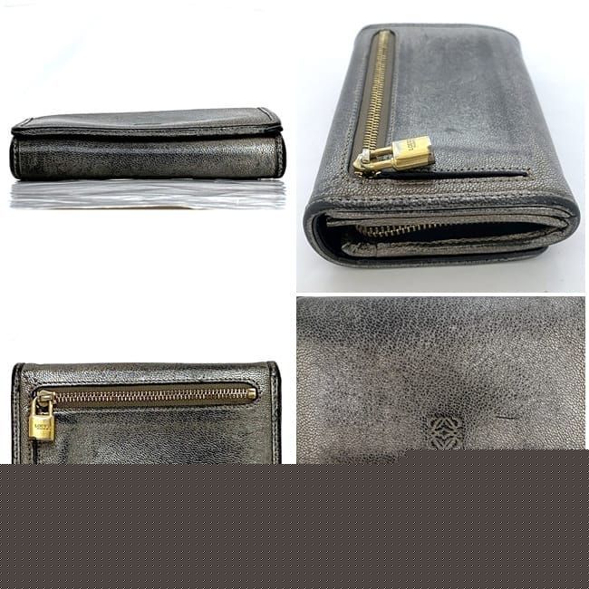 Loewe Fold Wallet Ec22896 Silver Anagram Vintage