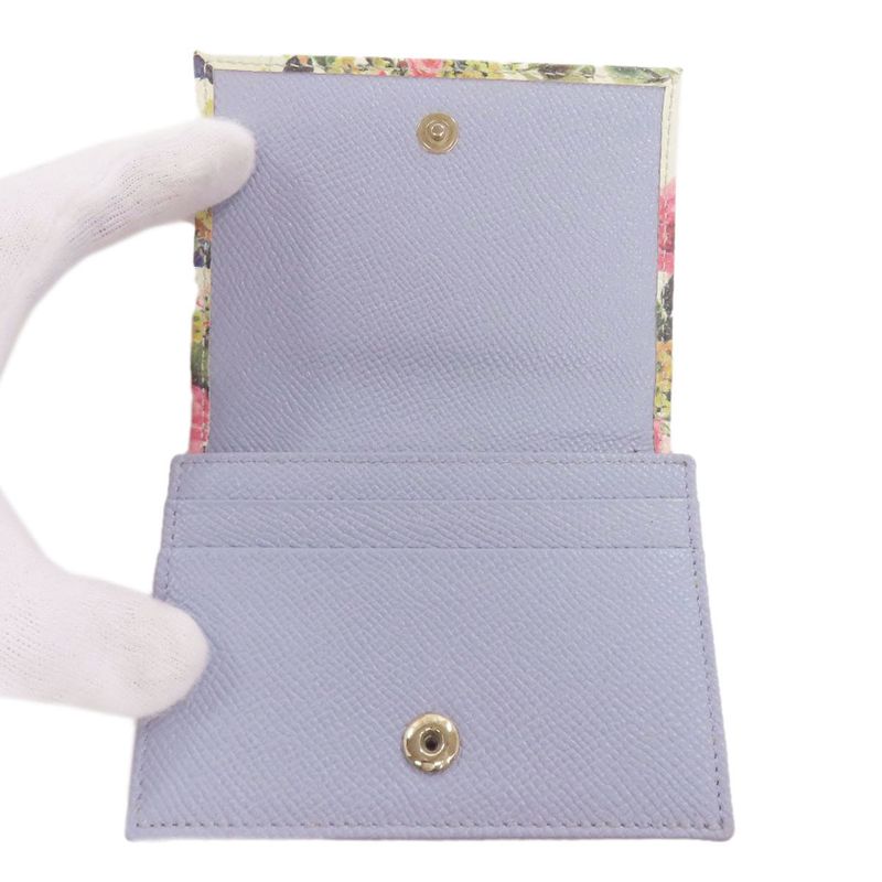 Christian DIOR Flower Card Case Leather Women