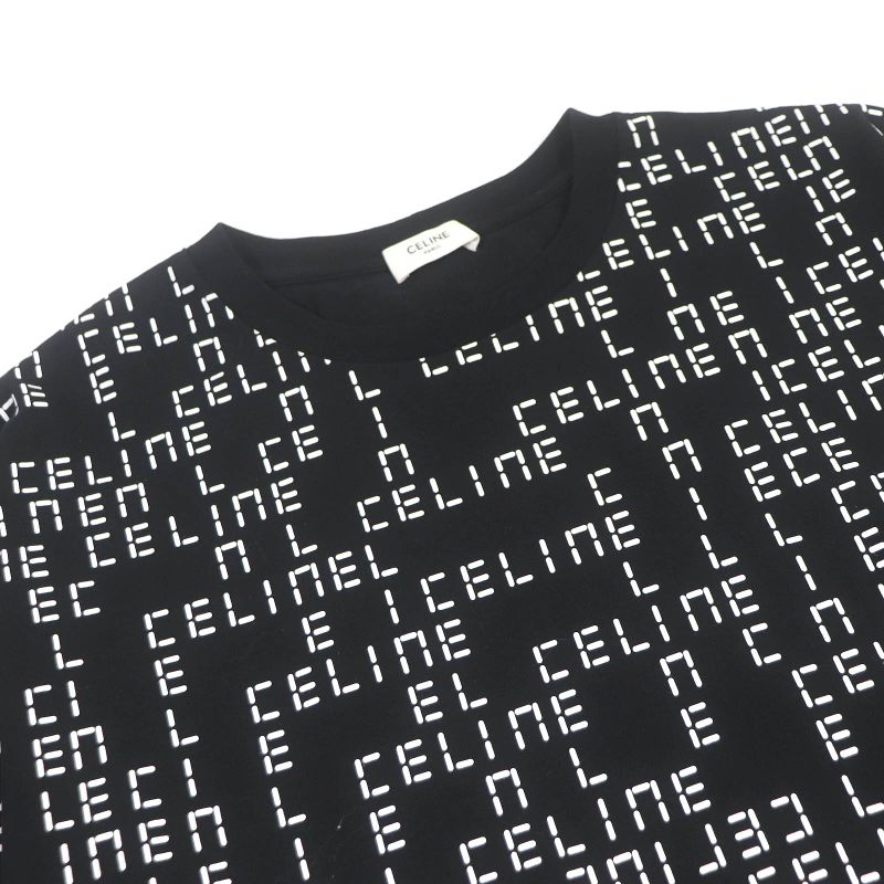 Celine 22AW 2x651637o Cotton Digital Logo Print Crew Neck Loose Short Sleeve