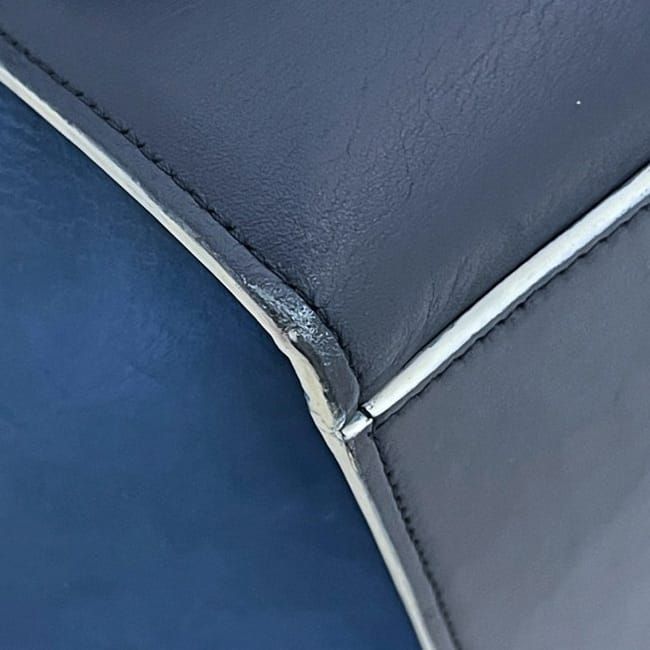 Celine 2 Way Bag Trapeze Blue Navy Excellent Condition Leather Preowned