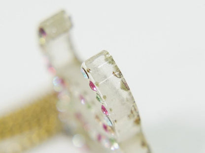 Authentic Chanel Coco Mark Rhinestone Necklace Pendant Plastic GP Gold Plated