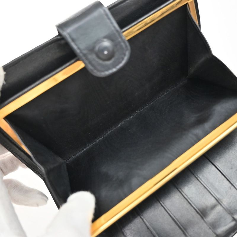 Chanel Long Wallet CC Black Leather Bifold Wallet 77ka922