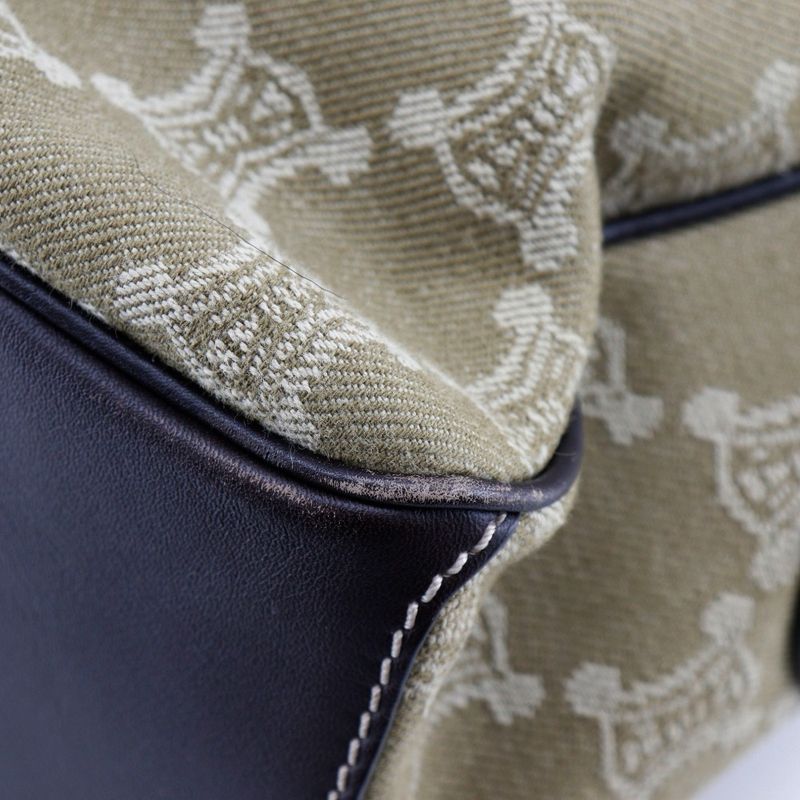 Celine Boogie Bag Macadam Canvas Khaki Women's Handbag