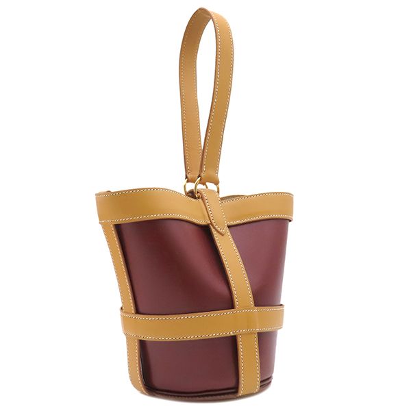 Hermes Handbag Muselière 2 Box Calf Rouge Vif X Natural X Havana Gold Hardware