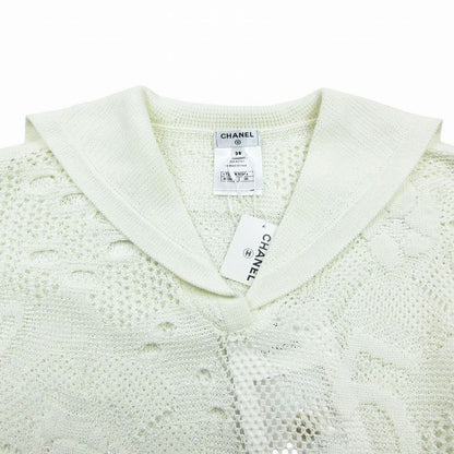 Chanel 22c Coco Mark Camellia Pullover Knit Sailor Collar P72031k10344 M