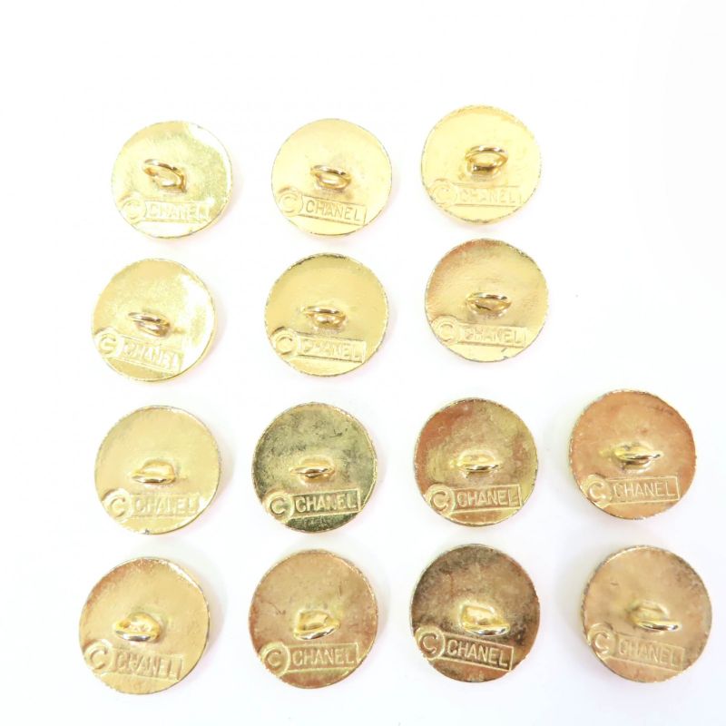 CHANEL Vintage Coco Mark Button Gold Button Metal Button Set Of 14 Gold Ladies