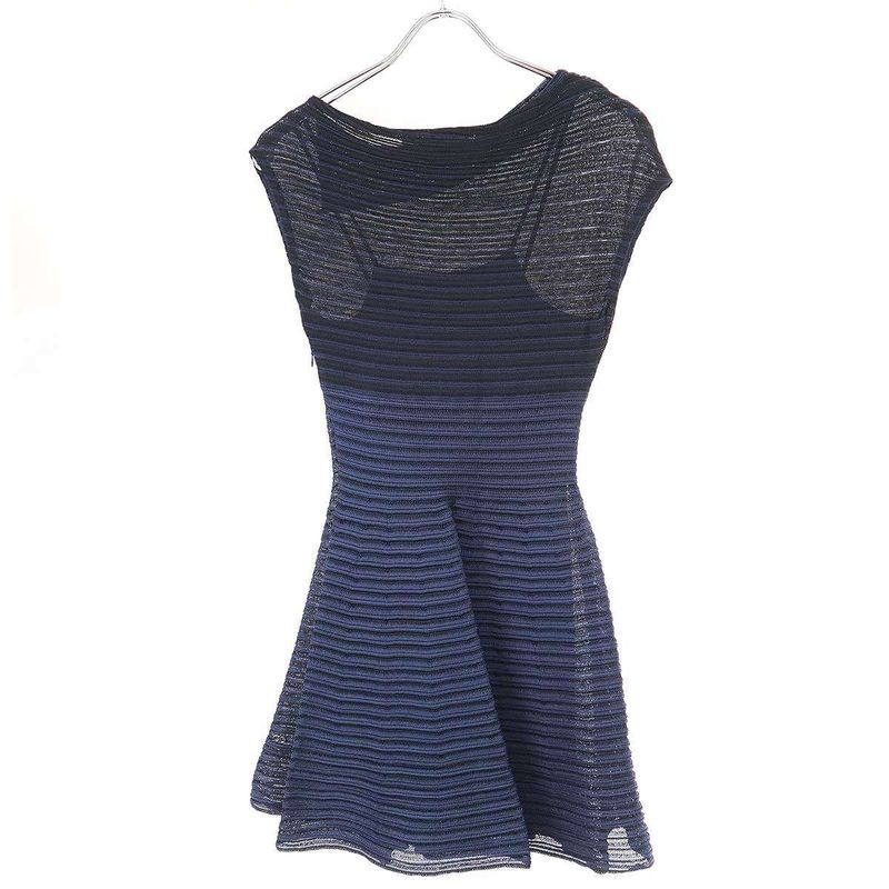 Christian Dior Sleeveless Design Dress 5c24614am535 Navy 36