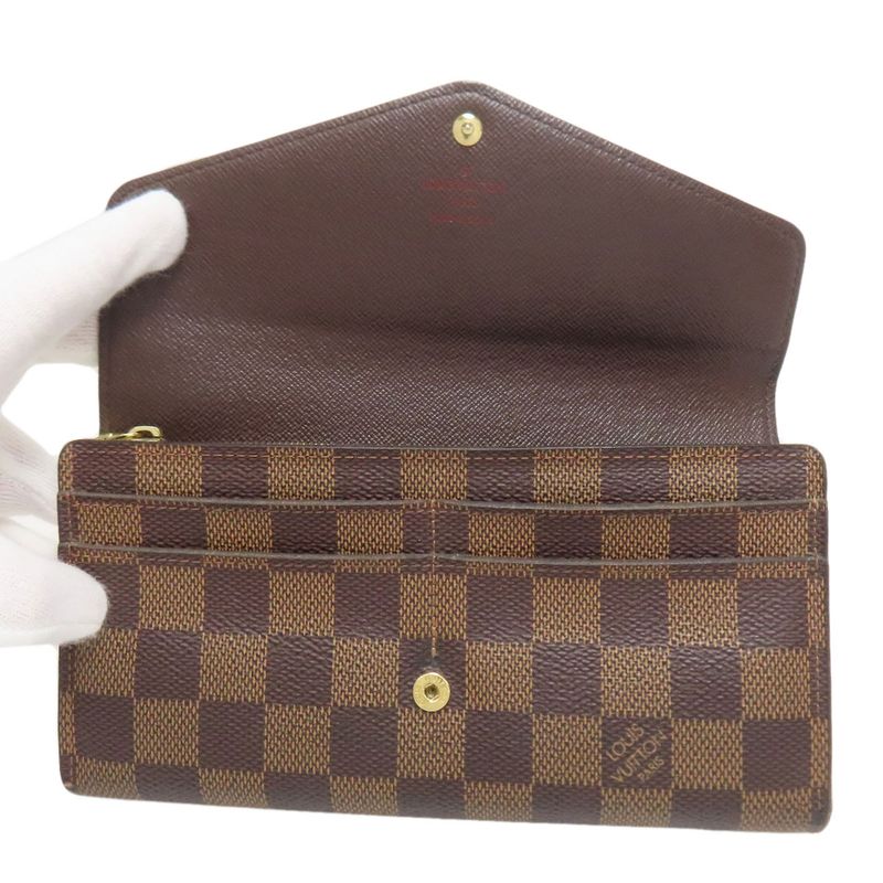 Louis Vuitton N63209 Portefeuille Sarah Long Wallet With Coin Purse In Damier
