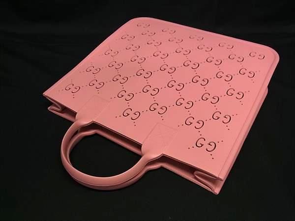 Gucci 679365 Childrens GG Pattern Rubber Tote Handbag Ladies Pinkish