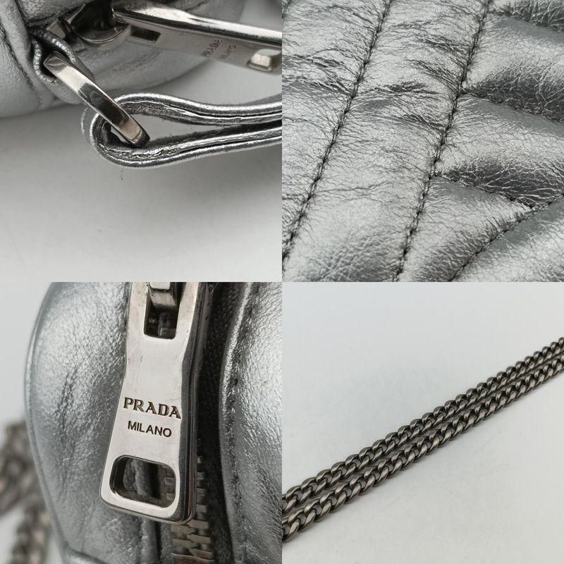 Prada Diagram Silver Leather 1bh08431/b