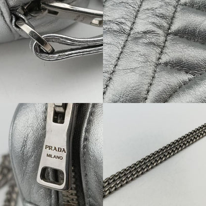 Prada Diagram Silver Leather 1bh08431/b