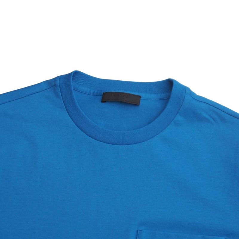 Prada Short Sleeve T-shirt Size M Triangle Patch Crew Neck Chest Pocket