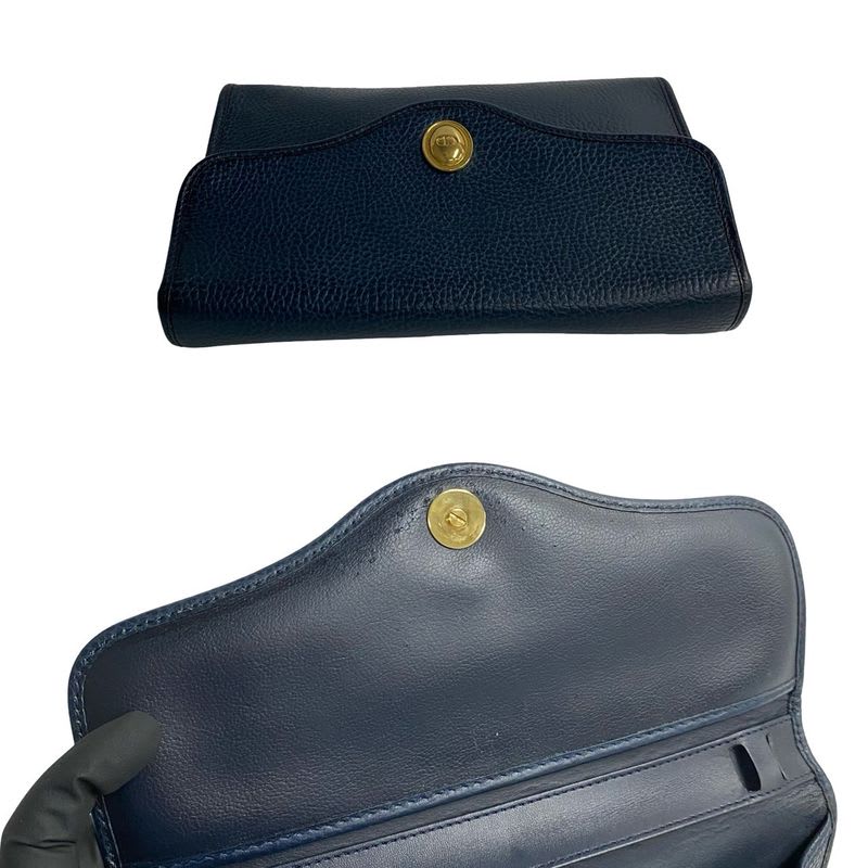 Christian Dior CD Logo Hardware Leather Shoulder Bag Pochette