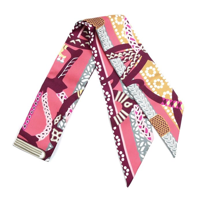 Hermes Twilly Stirrup Fantasie Fantaisie D' Etriers Scarf Multicolor 063921s