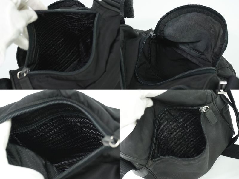 Authentic Prada Nylon Shoulder Bag Pochette Black Bag Pre-owned [follow-up