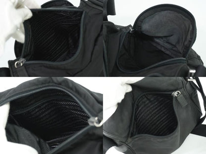 Authentic Prada Nylon Shoulder Bag Pochette Black Bag Pre-owned [follow-up