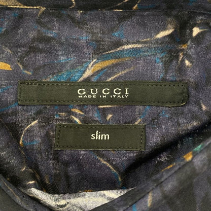 Gucci 13ss Slim Fit Floral Print Shirt 189474z3451 Purple Color 38