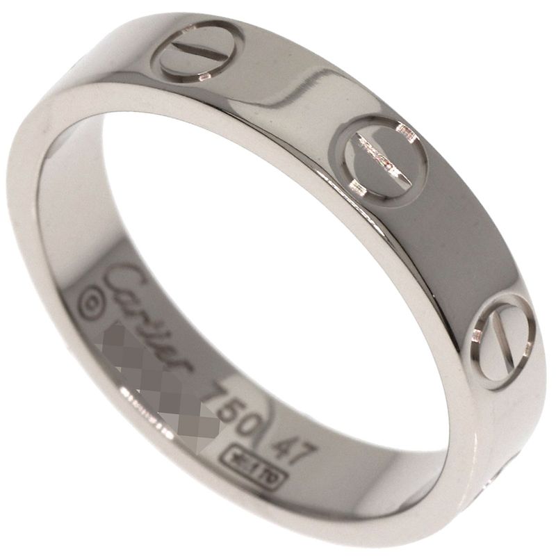 Cartier Mini Love Ring #47 Ring - 18K White Gold Ladies