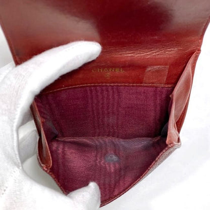 Chanel Bifold Wallet Ec22876 Red Coco Mark A13496