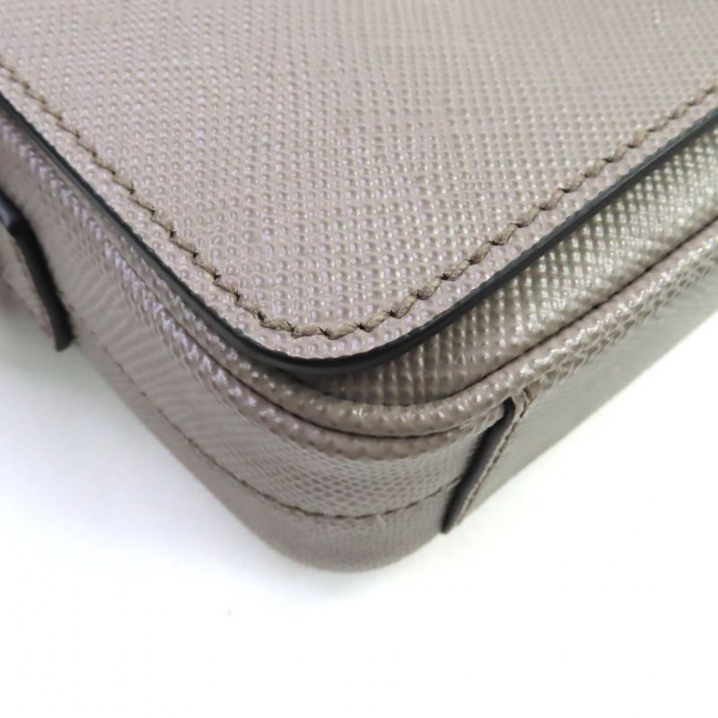 Prada 2vd065 Saffiano Leather Argilla Shoulder Bag With Triangle Logo Plate