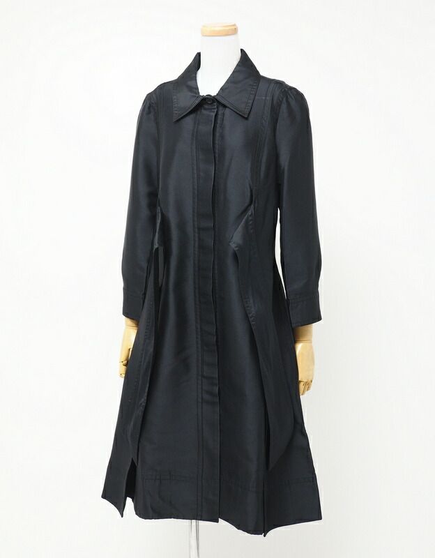 Celine Coat Size 38 All Silk Stencil Collar Coat Long Made In France 20240130