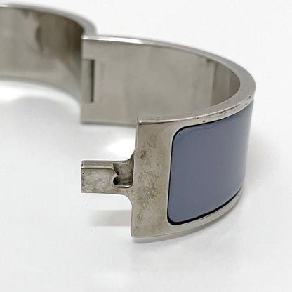 Hermes Bangle Click Clack Silver Light Blue Excellent Condition Metal