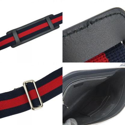 Gucci Shoulder Bag 474137 GG Supreme Canvas Black Gray Silver Hardware Tra