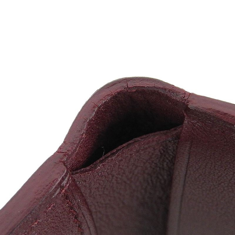 Unused With Box Cartier Current Tag L3000580-ek Cabochon Leather Wallet Trifold