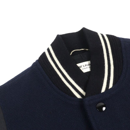 Saint Laurent Paris 354718 Eddie Period Leather Switched Stajan Teddy Jacket