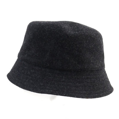 Prada 2hc137 100% Wool Triangle Plate Triangle Logo Bucket Hat Dark Gray M Made