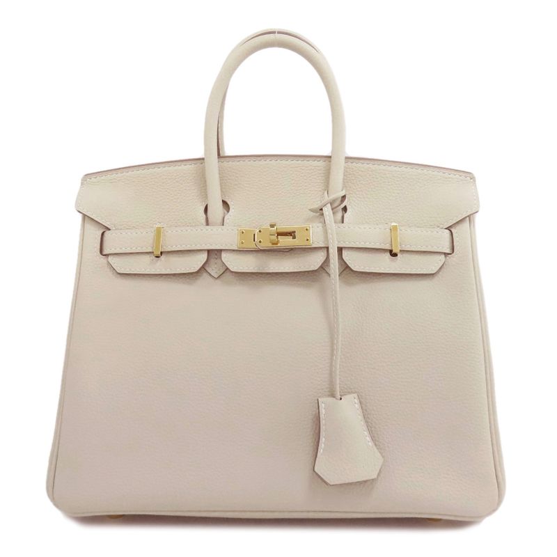 Hermes Birkin 25 Cles Gold Hardware Handbag Togo Women