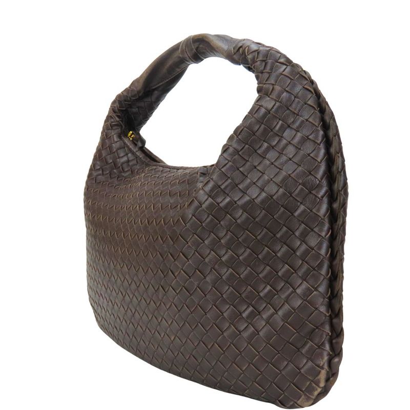 Bottega Veneta Shoulder Bag Intrecciato 115653 Lamb Skin Brown Shoulder One