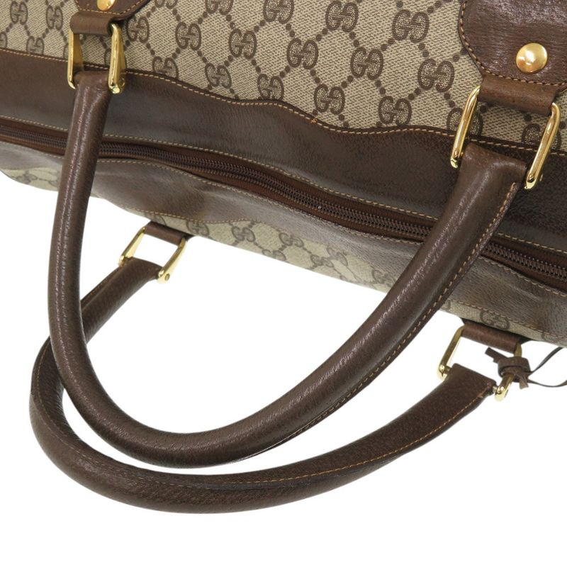 Gucci Old Gucci GG Plus Sherry Line 001 25 424 GG Supreme Brown Boston Bag 1092