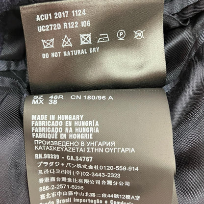 Prada Wool Chester Coat Rn98339/ca34767 Navy