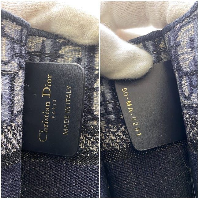 Christian Dior Handbag Book Tote Mini Navy Blue