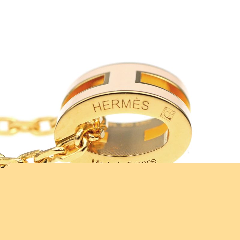 Hermes Necklace Pop Ash Mini Pendant H Rose Dragee Gold Hardware