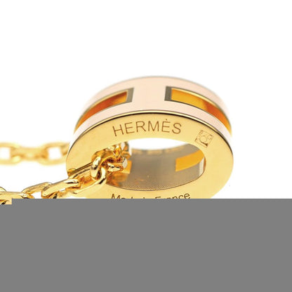 Hermes Necklace Pop Ash Mini Pendant H Rose Dragee Gold Hardware