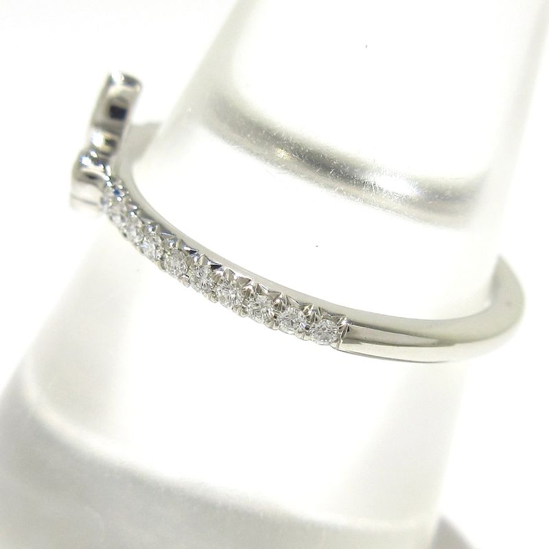 Tiffany & Co Ring Fleur De Lis Half Eternity Pt950 X Diamonds