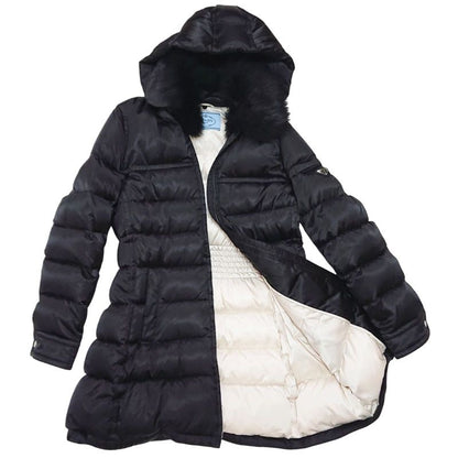 Prada Down Jacket With Wool Fur Hood 46 L Size