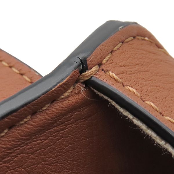 Loewe 2way Bag Hammock Bag Small Leather Jacquard Cotton Ecru and Tan Gold