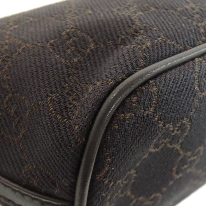 Gucci 07198 GG Pattern Accessory Pouch Handbag Canvas Women
