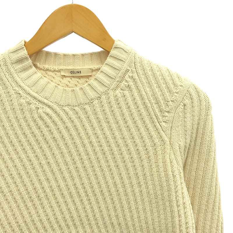 Celine - Phoebe Period Cotton Crewneck Knit - XS - Ivory - Women's